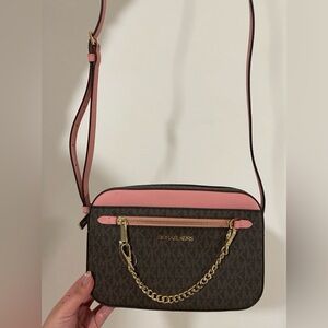 Michael Kors Brown/Pink Crossbody Bag